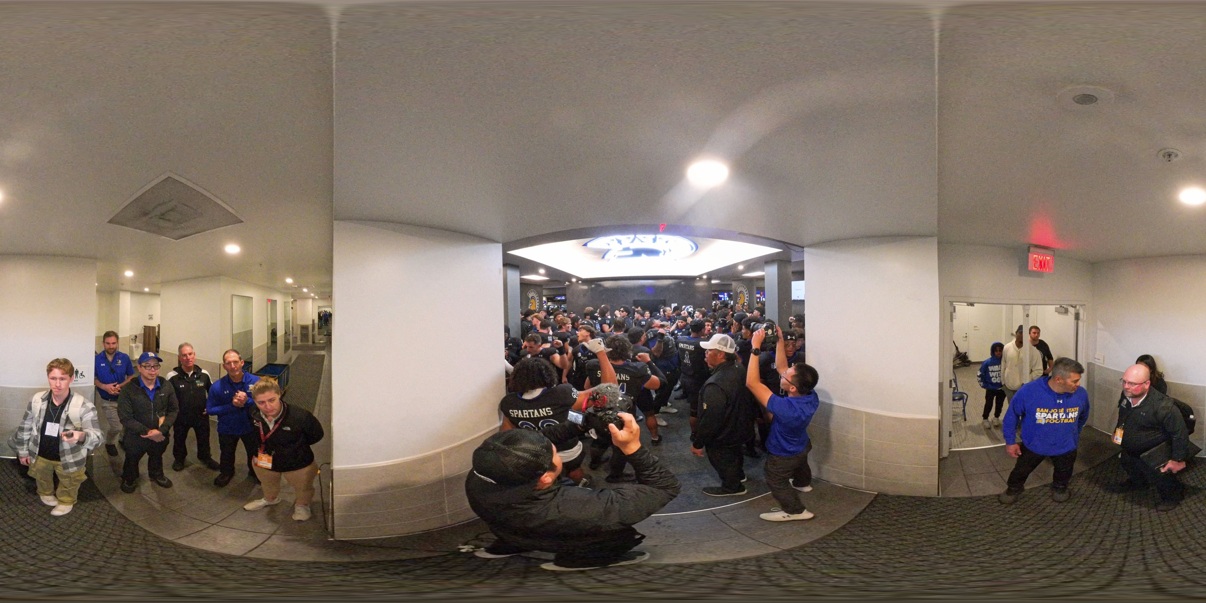 SJSU football team and community inside the locker room